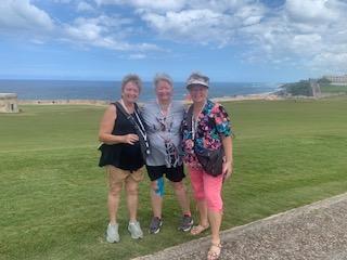 Sue and her sisters in Puerto Rico