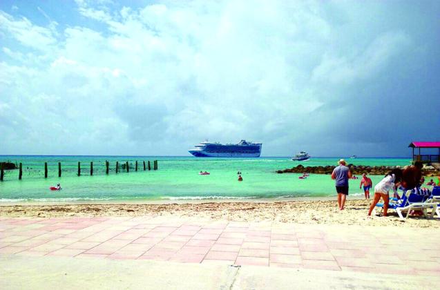 Cruise ship anchored off shore of Grand Turk Island - See website on Thursday for more photos