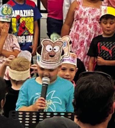 Here is Daryel Olavarria saying his lines at the San Saba Elementary School Pre-K 4 and Kinder Music Program on May 7th. See Page 11 for the story and a group photo. Courtesy of Jessica Fuller, SSISD