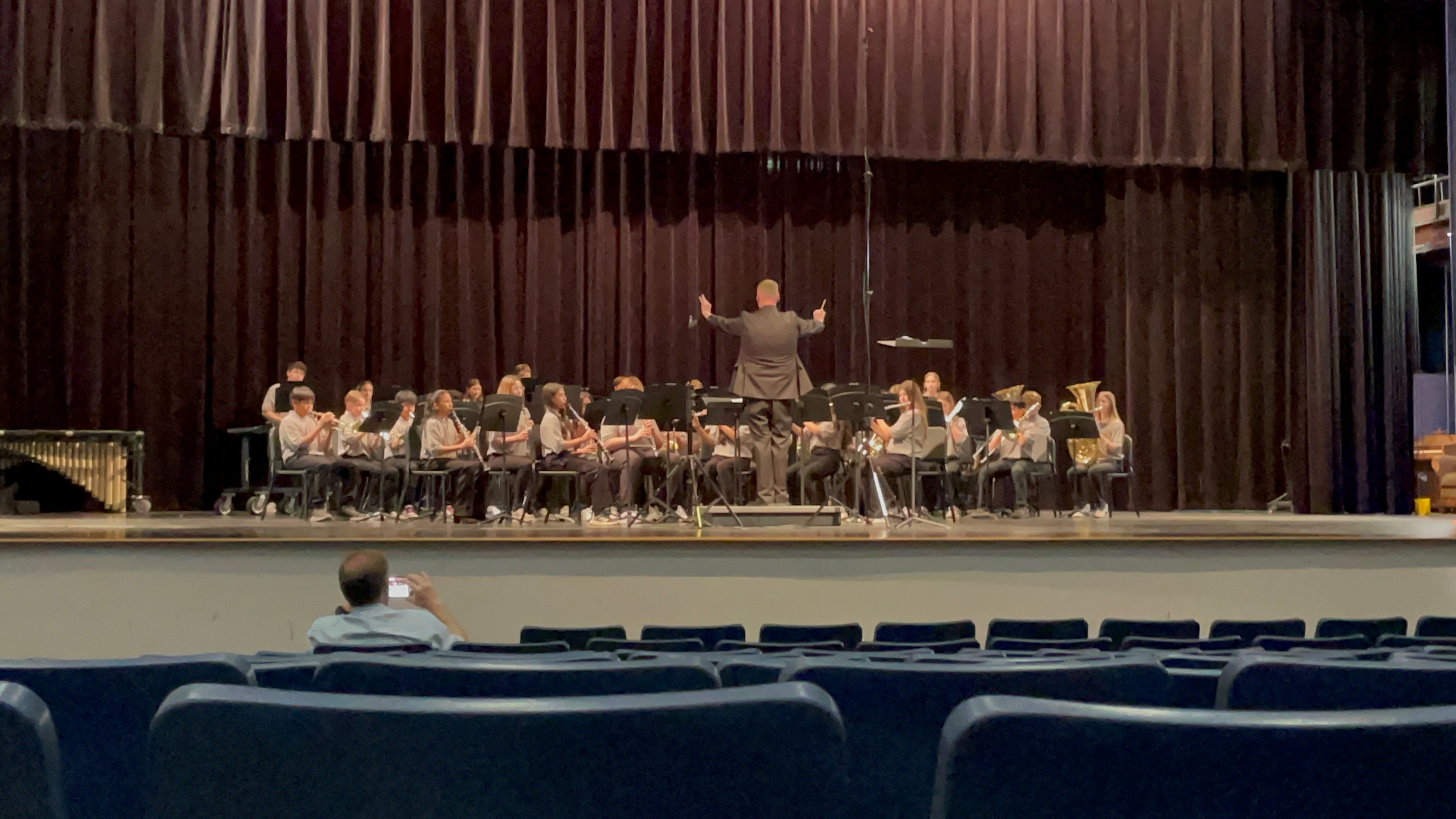 Mr. Moellendorf conducting the middle school band at the Region 32 UIL Concert Evaluation.