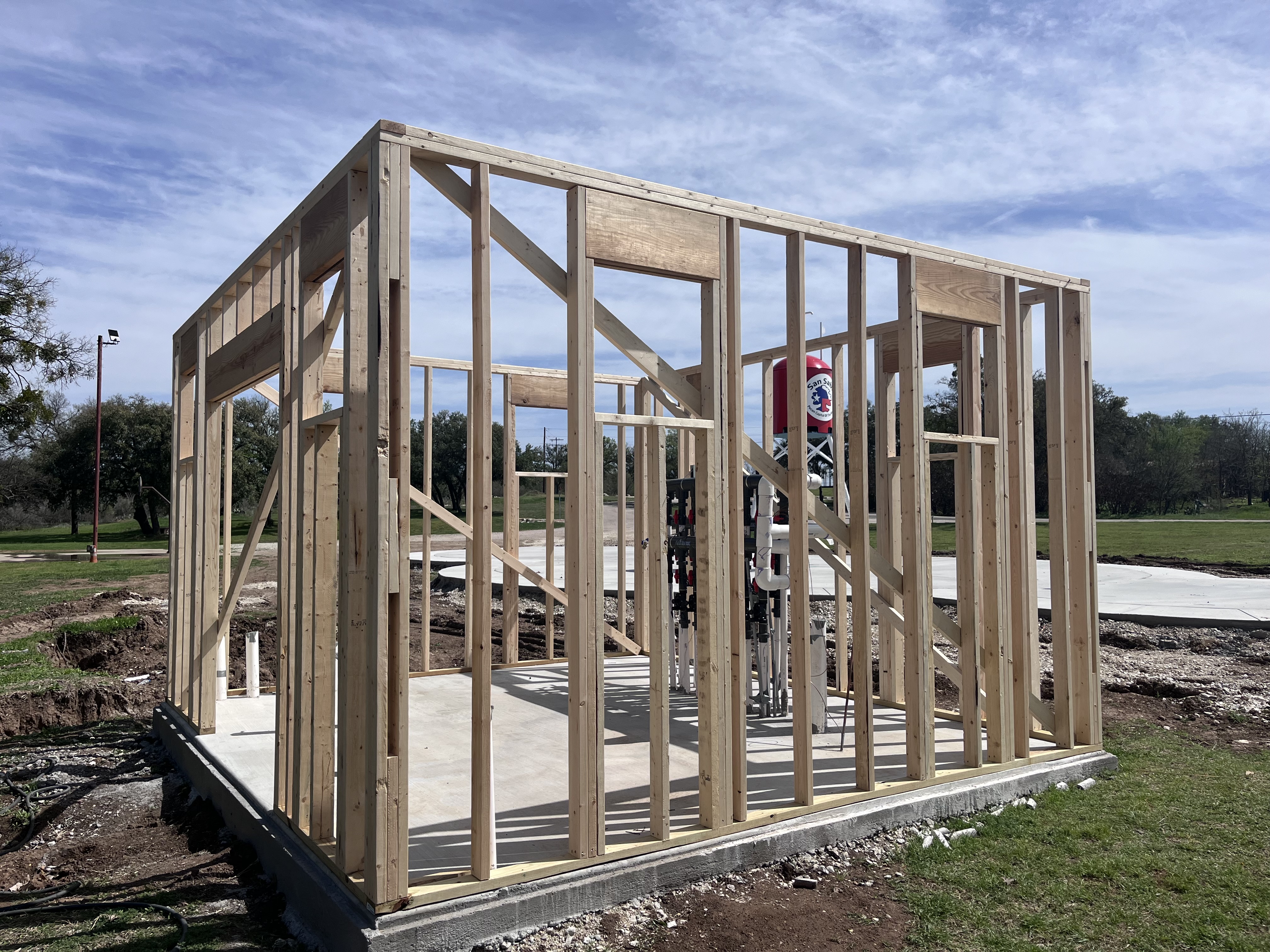 Frame for pump house for Splash Pad
