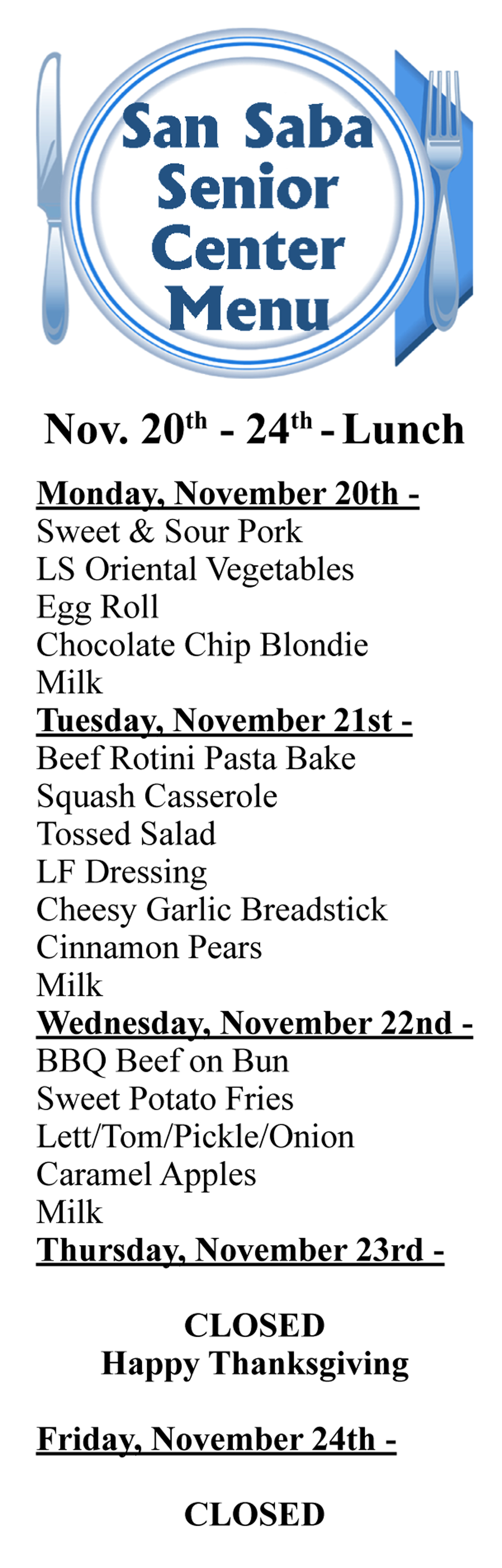 Lunch Menu