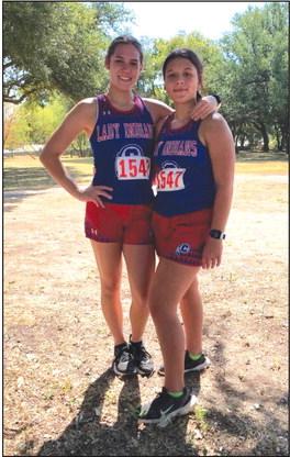 Payton Hanley (3rd place) and Ariah Ruiz at the Brownwood Invitational Cross Country meet Courtesy of Chris Langston