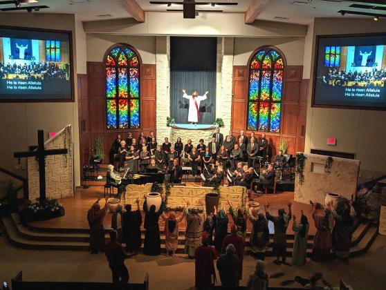 Palm Sunday program “He Arose, Hallelujah!” was presented at First Baptist Church last Sunday night by choir, orchestra, and drama cast. Photo by Michelle Barker, First Baptist Church