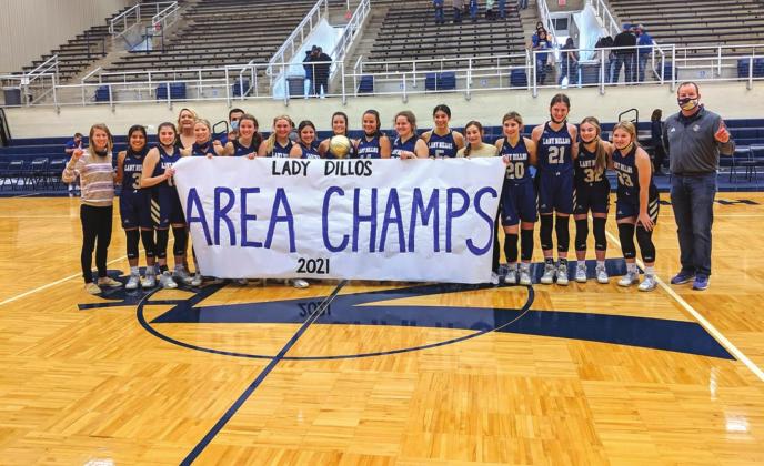Lady Dillos Varsity Basketball make Area Champions, while Dillos Varsity Basketball become Bi-District Champions!
