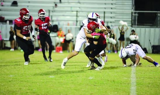Dillo Defense #88 Danny English &amp;amp; #50 Kolton Pierce in the 56-7 win over Katy