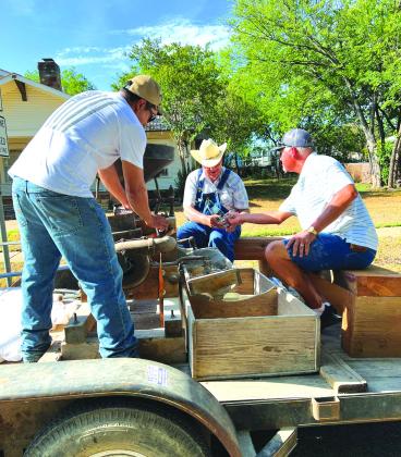 3rd Place Float- Barefoot Fishing Camp - Antique Grist Mill - The second one ever to be used in San Saba county around 1850. (with Jackie Brister)