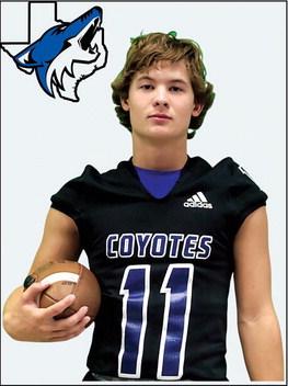 Richland Springs Coyote #11 Kenny Triplett in Saturday's game against Chester: 1/1 Passing - 38 Yards - 1 TD; 3.5 Tackles / 1 Interception / 1 Strip and Score TD