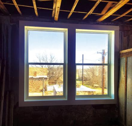 Thanks to the crew of Franky Soto Sr. for installing four new windows upstairs in the bank building. We should be pretty close to all dried in after the new roof was installed last spring. We continue to be able to make the payment for the loan for the roof as well as move forward with projects inside. Courtesy of Paige Moats