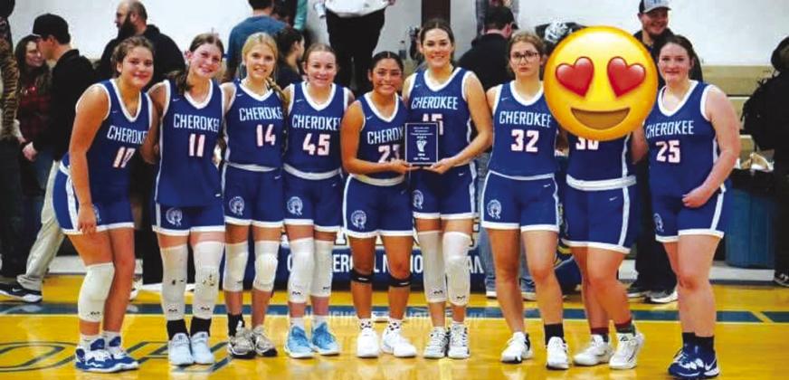 Cherokee Lady Indians were champions of Rochelle Tournament Lily Graves, Tilar Turman, Taylor Randolph, Preslee Duggan, Lauren Roberson, Payton Hanley, Hannah Simms, and Ella Graves
