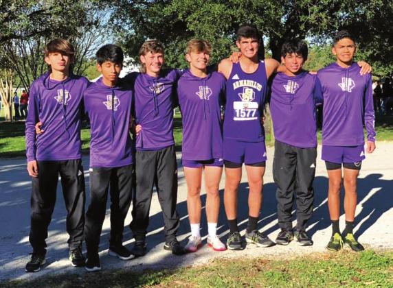 The San Saba High School boys Varsity Cross Country team poses on Saturday, November 6th, prior to competing in the 2021 UIL Class 2A State Championship meet held at Old Settlers Park in Round Rock. (Photo courtesy of San Saba All-Sports Booster Club)