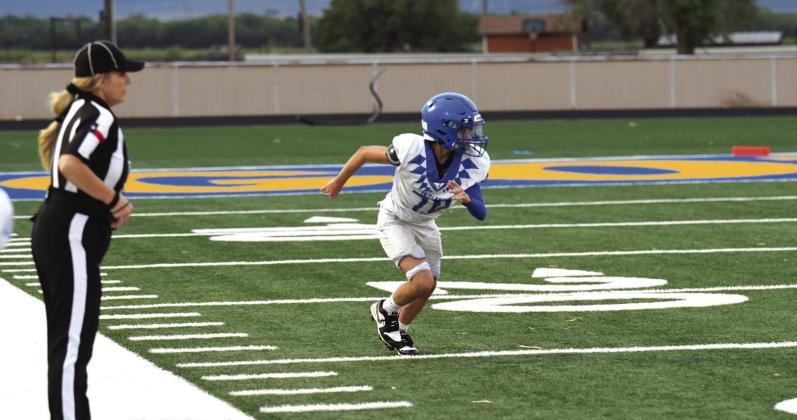 Jax Williams ready to run in the junior high game against Trent Courtesy Valerie Valdez