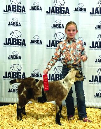 Clara with her doe kid “The Black Pearl” placing second in class