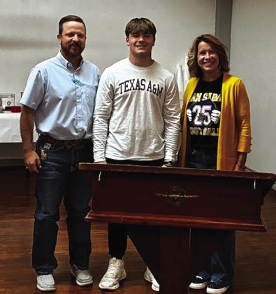 Jake Lackey with Student of the Month, Kolton Pierce, and his sponsor Monica Shahan. Kolton was honored at the Rotary Club meeting.