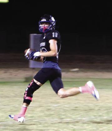 Richland Springs Player Highlight: Jayden Sutherland #10 Offense: 3 Catches for 64 yds.; 2 TDs; 5/6 PATs. Defense: 2 Defensive Pass Break Ups and Fumble Recovery