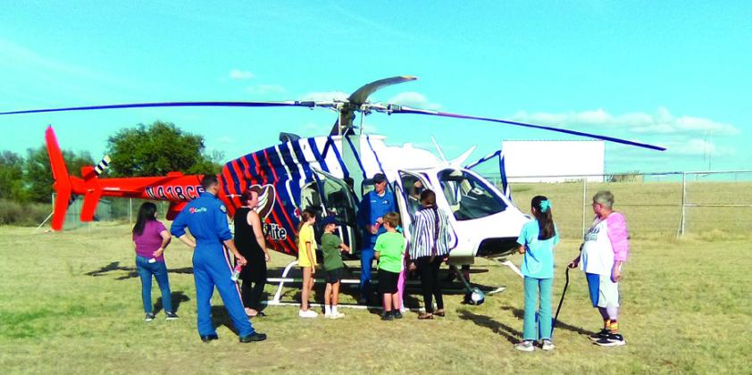 CareFlite meeting community members - San Saba event