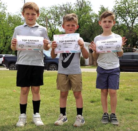 Mrs. King’s Class Top Earners: Case Walts, Llano Tindall, and Carter Jacobs