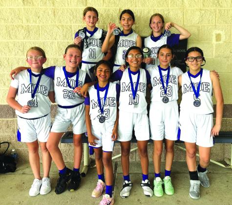 Team members L-R: (top row) Ema Kate Kuehl, Evelyn Macedo, and Myers Wallace; (bottom row) Lilly Gilliam, Summer Stanton, Abigail Davila, Aliah Davila, Victoria Davis, and Kennedy Lopez.