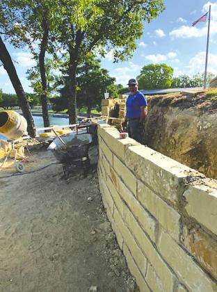 Keep San Saba Beautiful update on rock wall at Mill Pond Park Pavilion