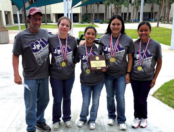 State Qualifiers - Accounting Team Coach Darryl Cash, Sheridan Haynes, Karol Guerrero, Jennifer Barcenas, and Evelyn Davila