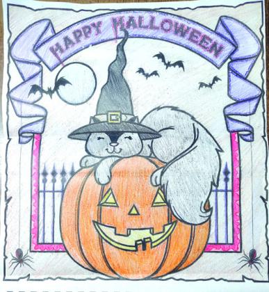 Coloring Contest 9-12 winner Justyce Perez mailed in her first place color page all the way from San Antonio, Texas.