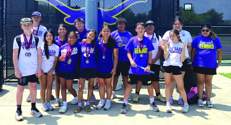 Junior High Tennis Team at the April 25th competition in Early, Texas. Courtesy of San Saba Tennis Association