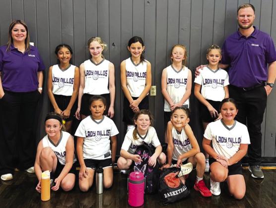 Lady Dillos - 3rd / 4th grade girls Top L-R: Assistant Coach Danessa Morrison, Abigail Davila, Hadley Fuller, Addison Morrison, Chloe Cooley, Gabriella Collins and Head Coach PJ Fuller. Bottom L-R: Emily Walters, Avalen Martinez, Aspen Hoyt, Elizabeth Gonzalez, and Morgan Huff.