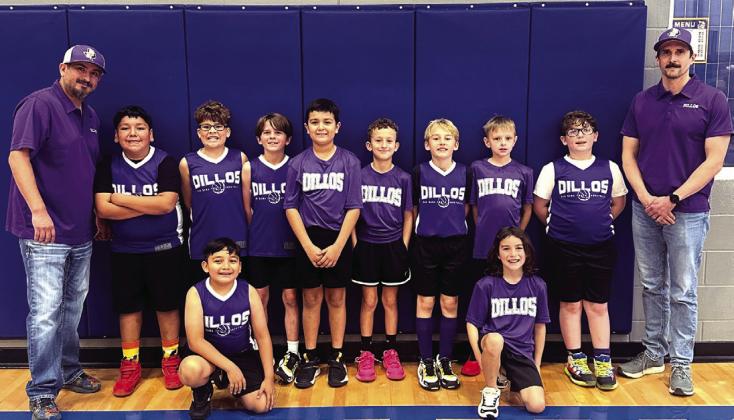 Mixed Dillos - 3rd / 4th grade Top L-R: Head Coach Sean Smith, Emanuel Patino, Tristan Beasley, Hugh Henslee, Levi Palacio, Asher Smith, Eli Eudy, Ethan Smith, Michael Vallenavedo, and Head Coach Brian Henslee. Bottom L-R: Moises Cervantes, and Cash Reyes.
