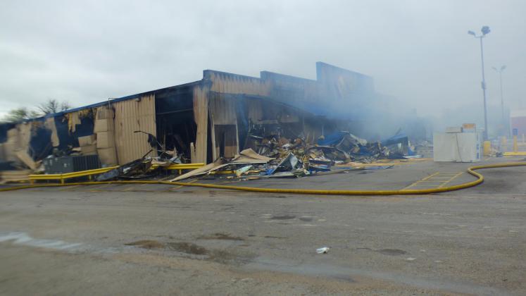 A fire began inside Lowe's Market in San Saba