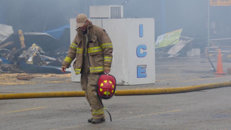 A fire began inside Lowe's Market in San Saba