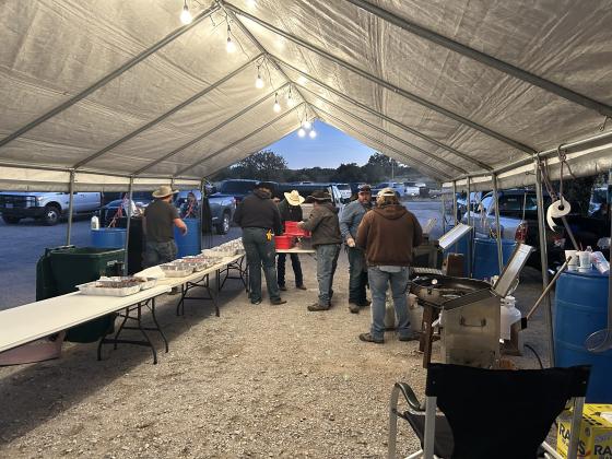 The city of San Saba set up a large tent to keep meal prep going long after the sun went down.