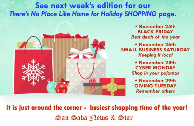 Shop local ad campaign in November 24th issue of San Saba News &amp; Star