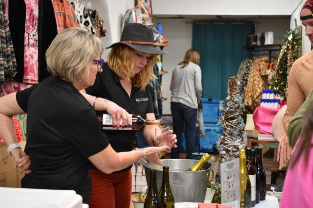 Wine samples being giving out by Archway