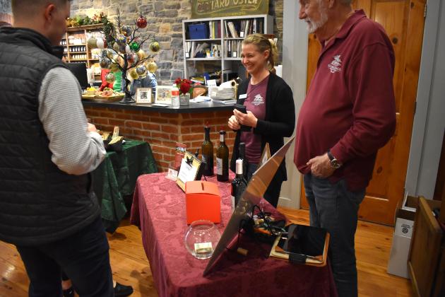 Wine samples being giving out by Stone Ledge