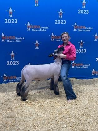 Bryli Edmondson won 13th Place Class 2 Medium Wool Lamb, 76 in the class at the Houston Livestock Show and Rodeo. Courtesy of Kynda Edmondson
