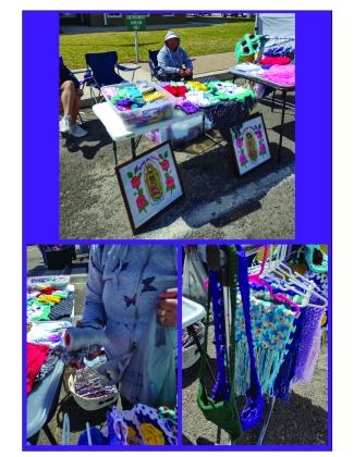 Maria and her granddaughterAaliyah displayed crochet work and needlepoint. She was nice enough to show me the before and after pictures.