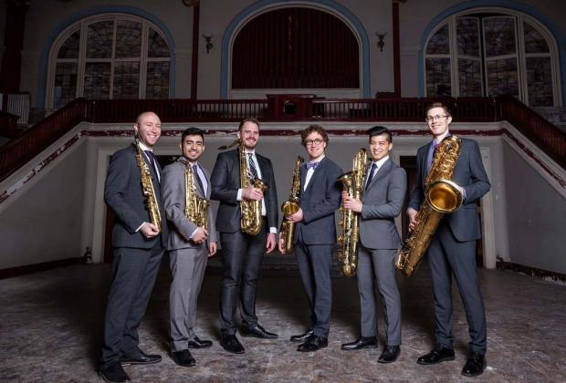 Fredericksburg Music Club Saxophone Group "The Moanin' Frogs" (from left) Edward Goodman, Gabriel Pique, Jeff Siegfried, Jonathan Hulting-Cohen, Leffrey Leung and Lucas Hopkins