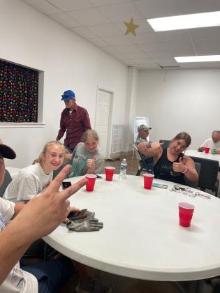 Workers stopping for a much needed break. Time to eat and relax!