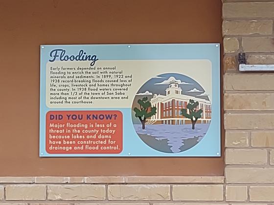 Flooding panel panel at the San Saba Historical Museum
