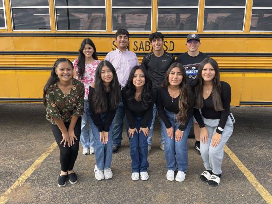 Front row pictured from left to right are: +Evelyn Davila Junior French Horn, +Jessica Nguyen Junior Flute, Karol Guerrero Senior Trumpet, Ximena Cuevas Freshman French Horn, and Marlane Rodriguez Freshman Clarinet. Back Row pictured from left to right are: +One Nguyen Senior Tuba, +Jesus Garcia Sophomore Trombone, Alex Aguirre Sophomore Trombone, and *+John Ham Senior Tuba. Not pictured is *Natalie Cuevas Senior Alto Clarinet. *made the HS All-Region Band; +Advanced to Area.
