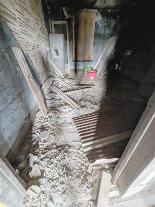 Richland Springs 1910 Bank Building Clean Up - BEFORE photo. Courtesy of Chrissy Baker