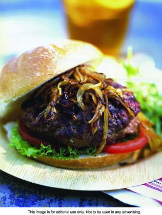 Herb Cheese-Stuffed Garlic Burgers