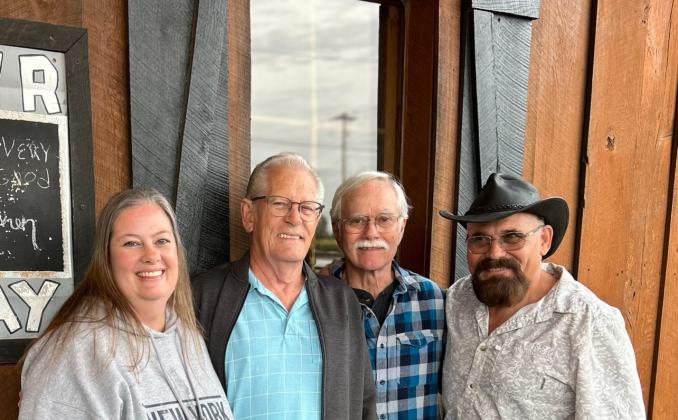 Left to right:  Machele (Miller) Jones, Wilburn Miller, Jason Brinson, and Paul Brinson (Jason’s nephew)