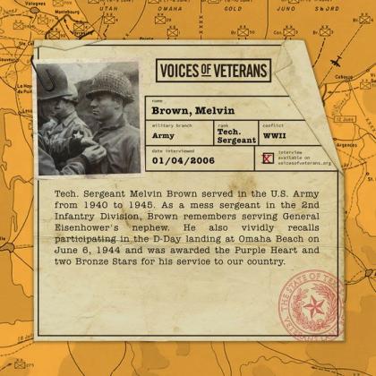 Voices of Veterans: Mess Sgt. Melvin Brown