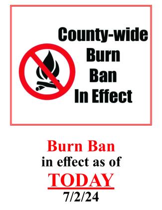 Burn Ban Reinstated
