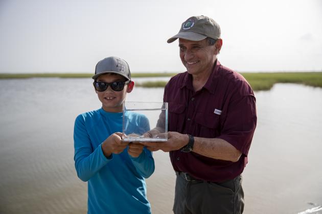 Ceremonial Billionth Fish Release - Photo copyright Texas Parks and Wildlife Department