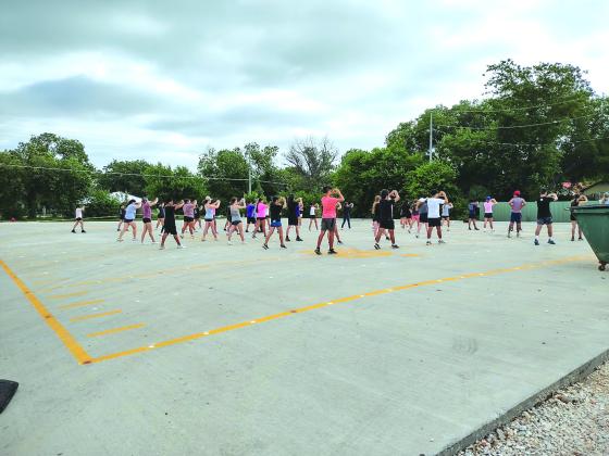 Band members working hard on drills