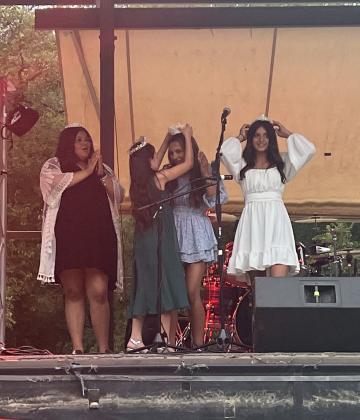 2024 Diez Y Seis Queen Yarely Gonzales being crowned by former queen, Sophia Ramirez Courtesy of Sarah Saldivar