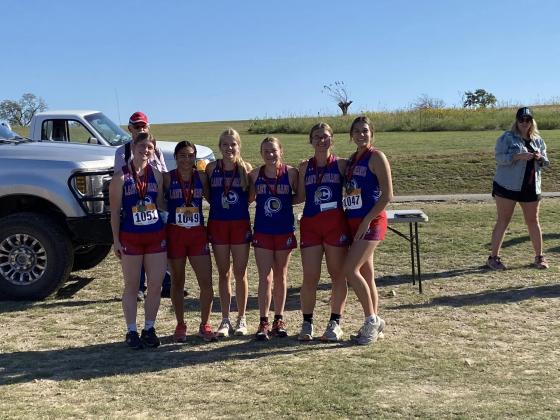 Cross Country team: Tilar Turman, Lauren Roberson, Taylor Randolph, Preslee Duggan, Hannah Simms, and Payton Hanley Courtesy of Valerie Valdez