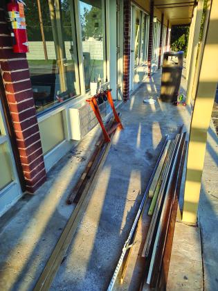 The baseboards that were removed.